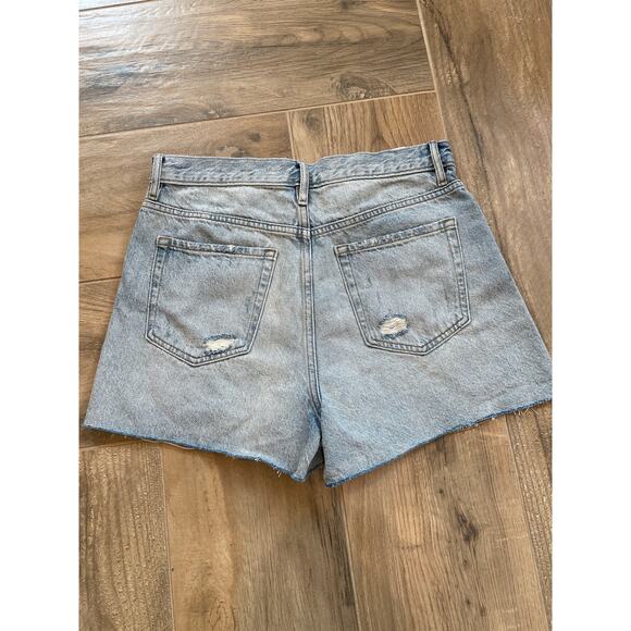 PacSun Shorts Womens Light Wash Denim Ultra High Rise 28 Button-fly Distressed - Picture 4 of 5